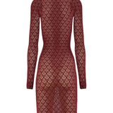 Abito mini in pizzo in bordeaux Wolford - donna 