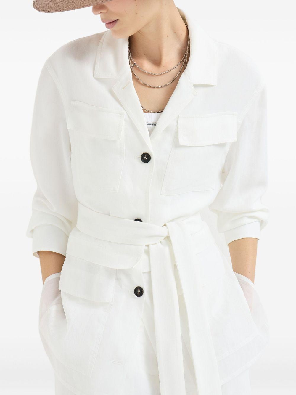 Giacca con cintura in bianco Brunello cucinelli - donna 