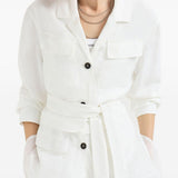 Giacca con cintura in bianco Brunello cucinelli - donna 