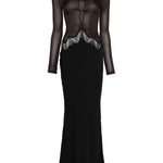 Abito da sera con dettagli in pizzo in nero Christopher esber - donna 