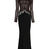 Abito da sera con dettagli in pizzo in nero Christopher esber - donna 