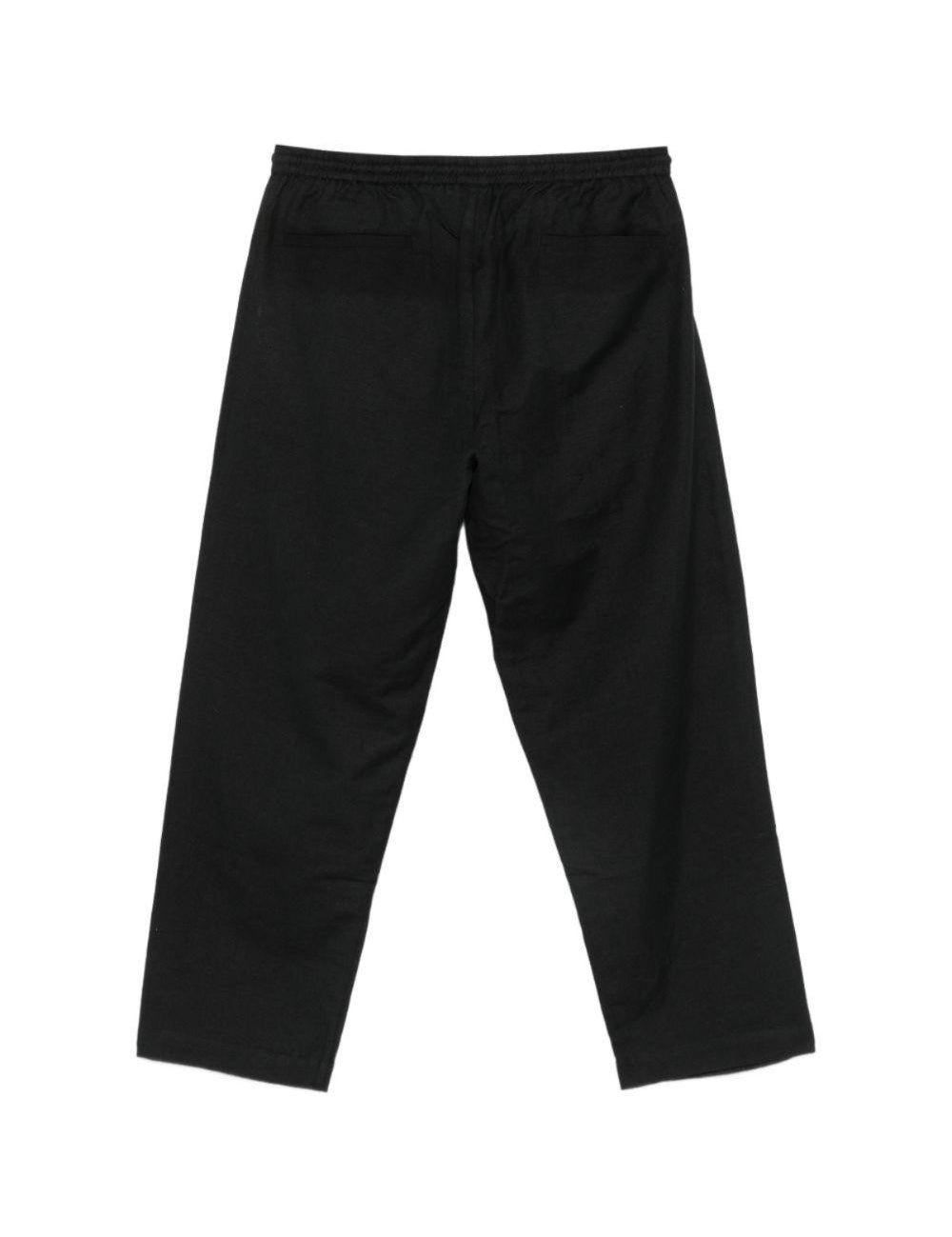 Pantaloni con coulisse e ricamo di uccelli in nero Baziszt - uomo 