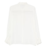 Camicia a maniche lunghe con balza a pieghe in bianco Antonelli - donna 