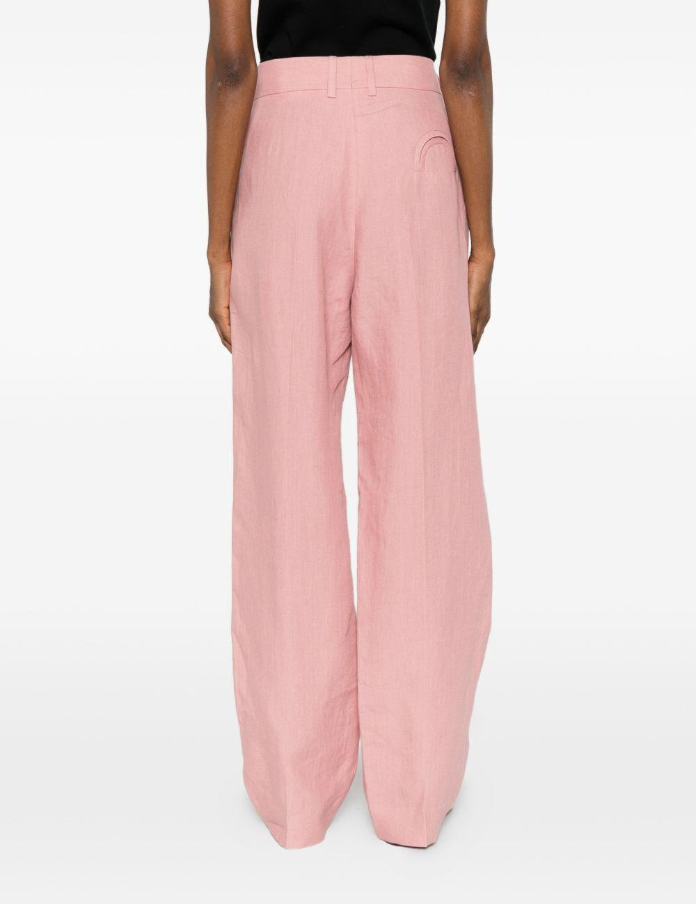 Pantaloni a gamba larga in lino in rosa Blazé milano - donna 