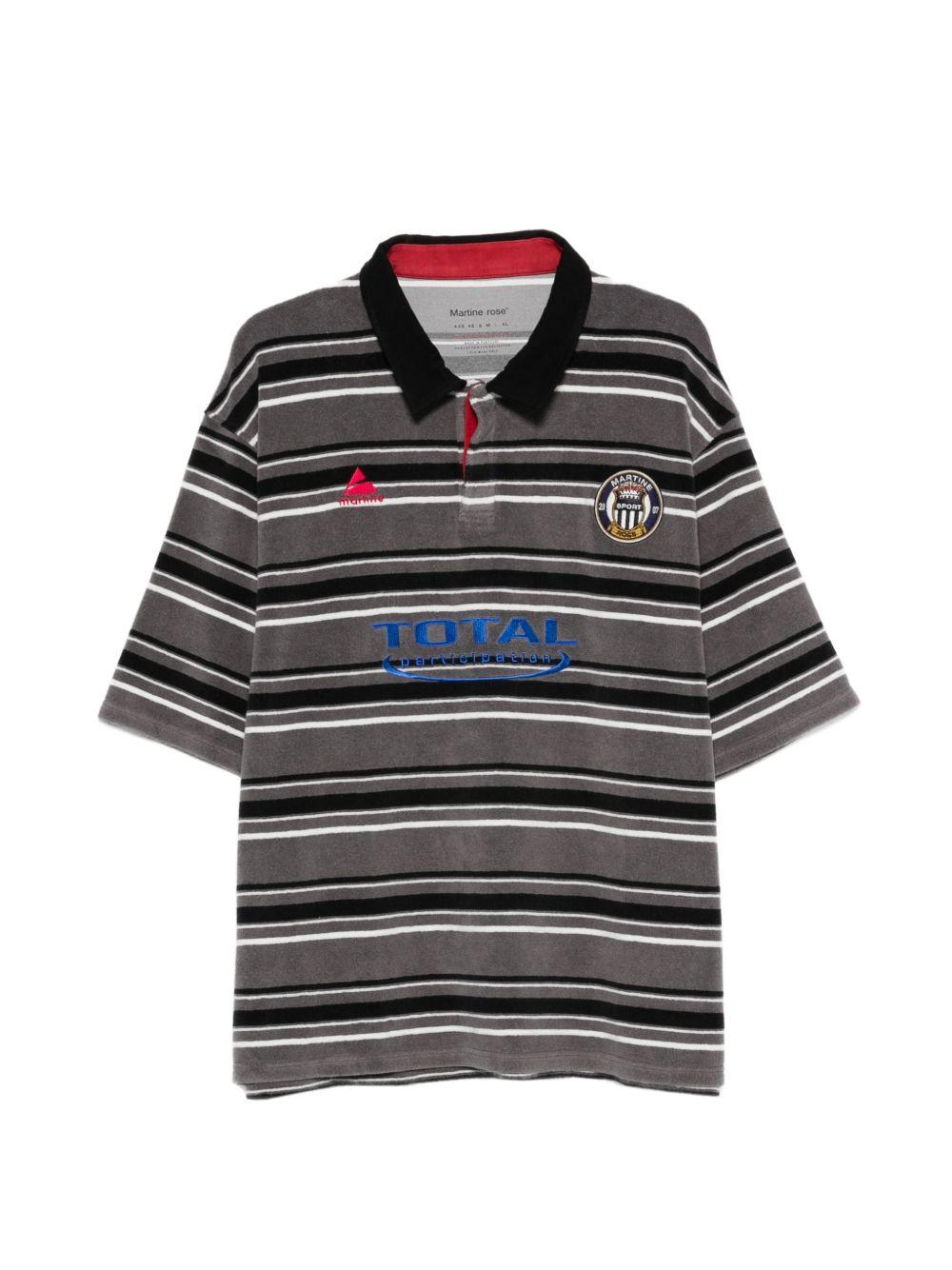 Polo a righe con logo in grigio e nero Martine rose - uomo 