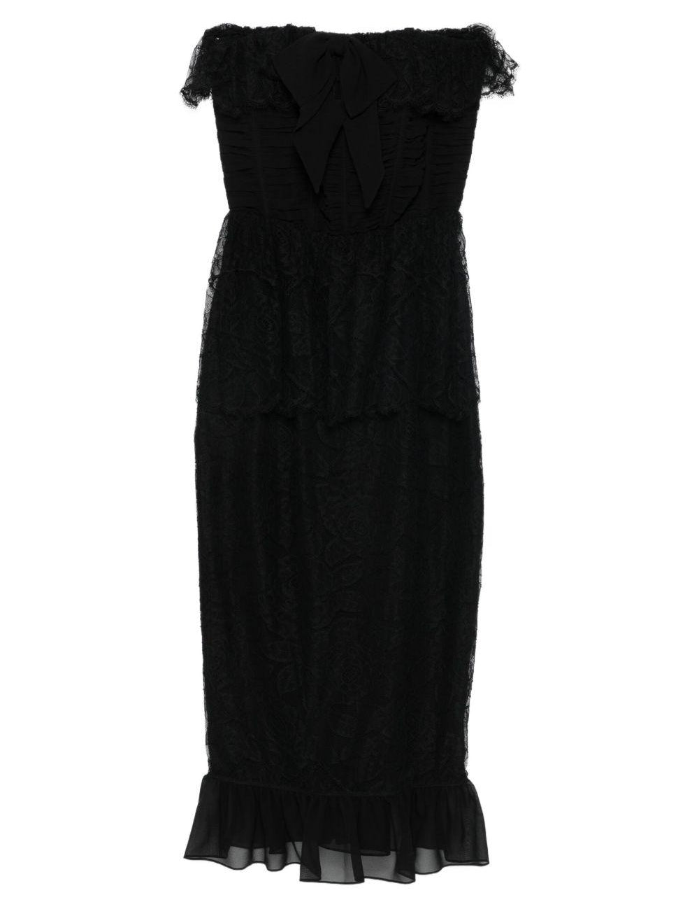 Abito con ruches in nero Alessandra Rich - donna 