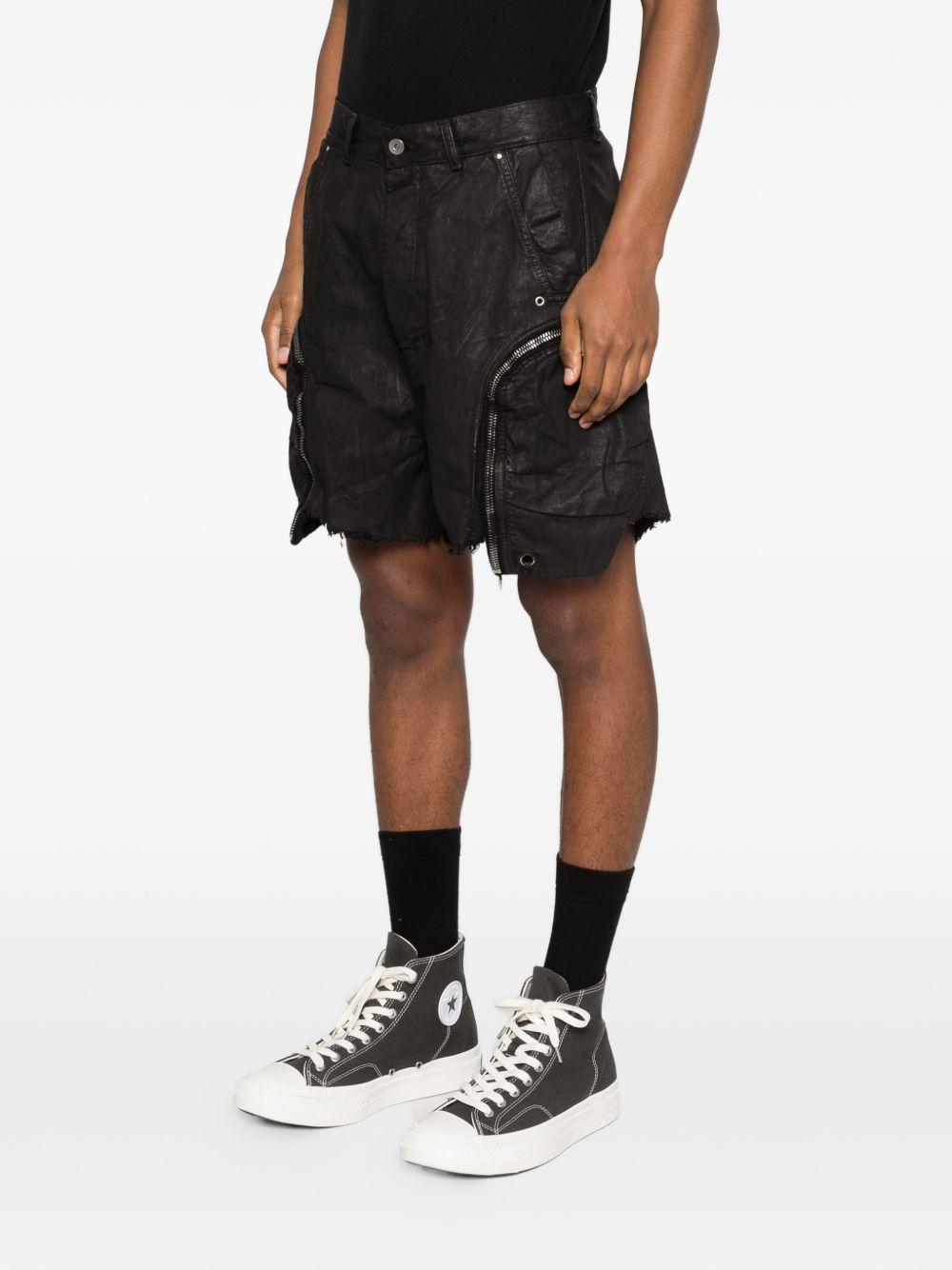 Shorts bauhaus con bordi sfilacciati in nero Rick owens drkshdw - uomo 