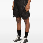 Shorts bauhaus con bordi sfilacciati in nero Rick owens drkshdw - uomo 