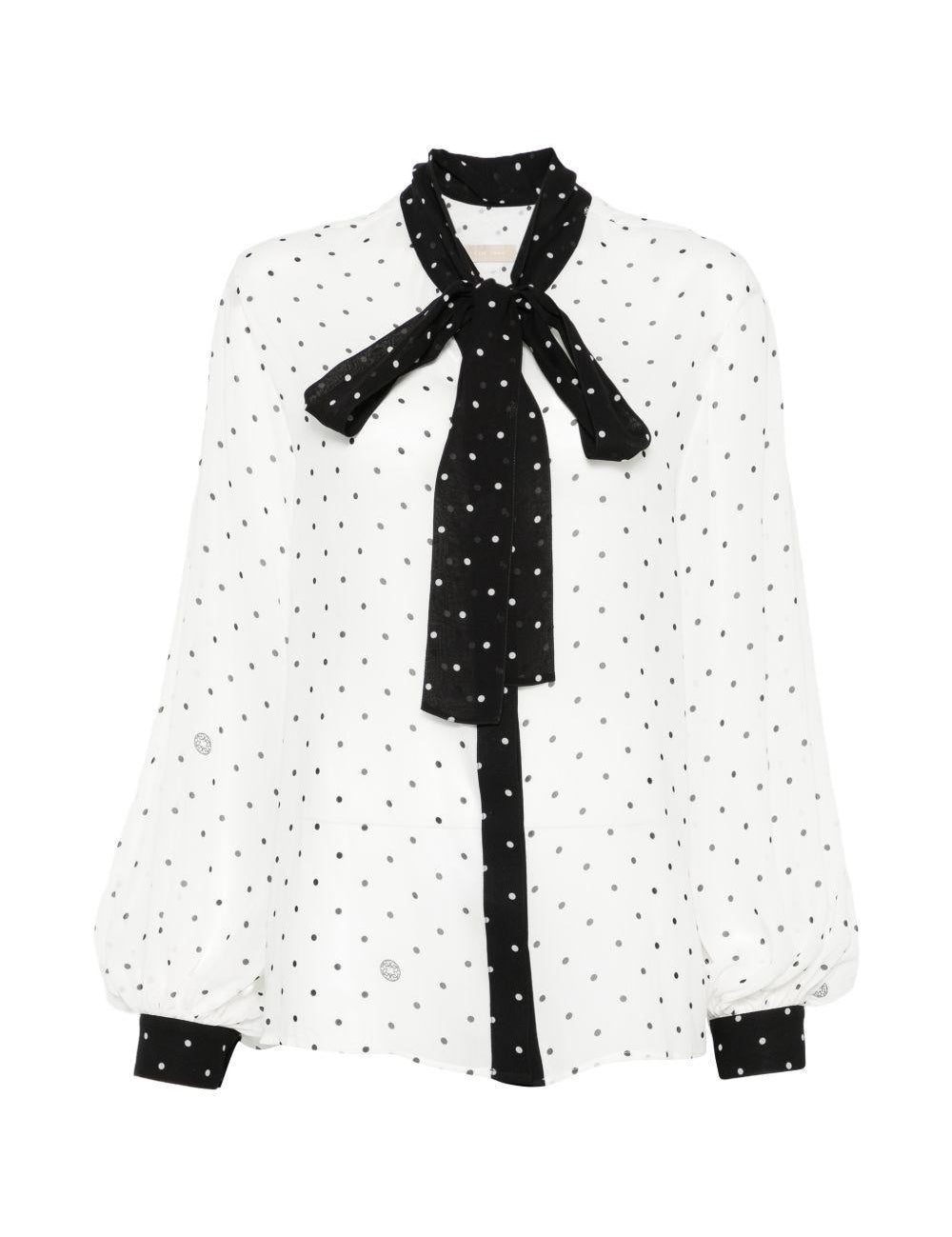 CAMICIA A POIS CON FIOCCO in bianco Elie Saab - donna 