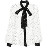 CAMICIA A POIS CON FIOCCO in bianco Elie Saab - donna 