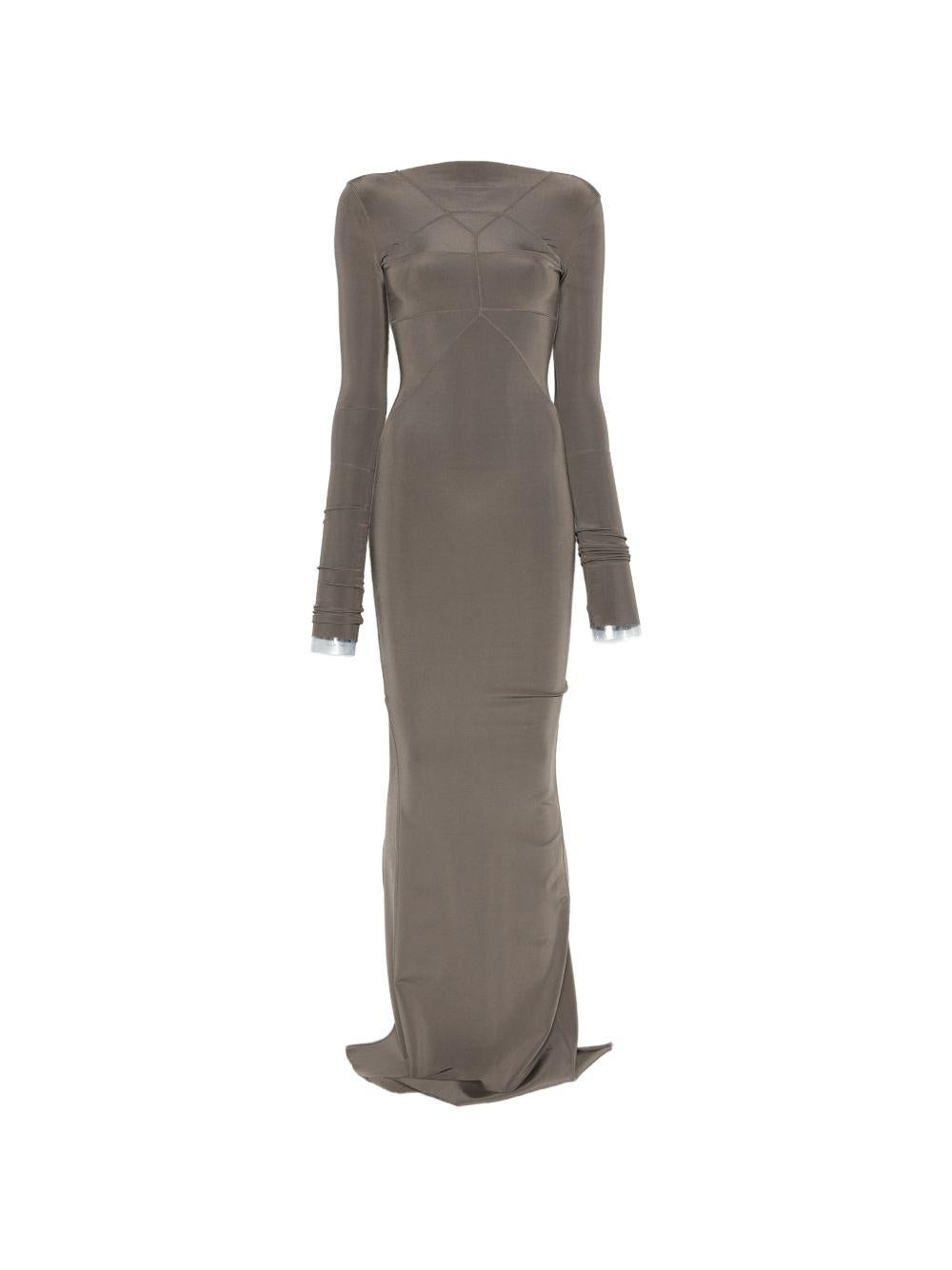 Abito lungo con cuciture in grigio Rick Owens - donna 