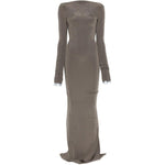 Abito lungo con cuciture in grigio Rick Owens - donna 