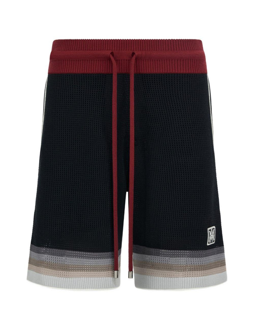 Shorts in maglia a righe in nero Amiri - uomo 