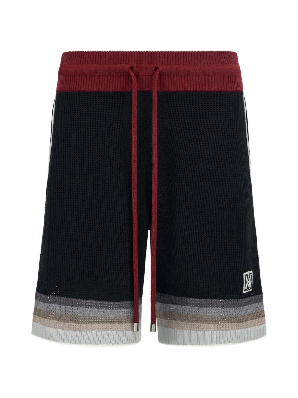 Shorts in maglia a righe in nero Amiri - uomo 
