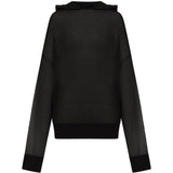 Maglione a maniche lunghe con cappuccio in nero Rick owens - donna 