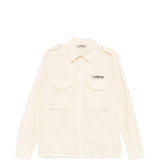 Camicia con patch logo e epaulette in avorio Aspesi - uomo 