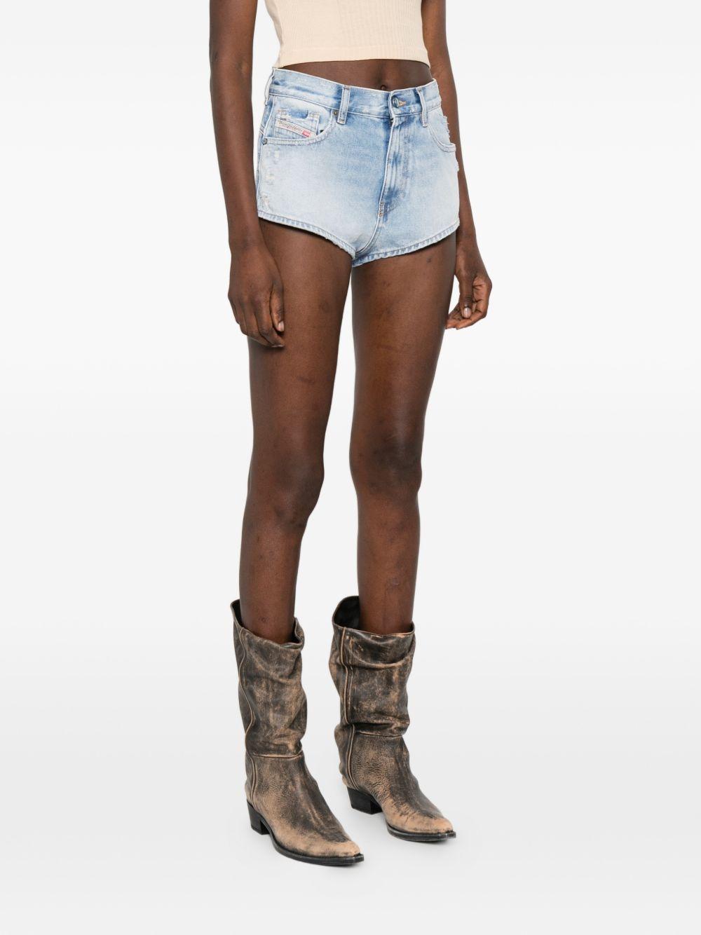 Shorts in denim con cut-out de-lunar in celeste Diesel - donna 