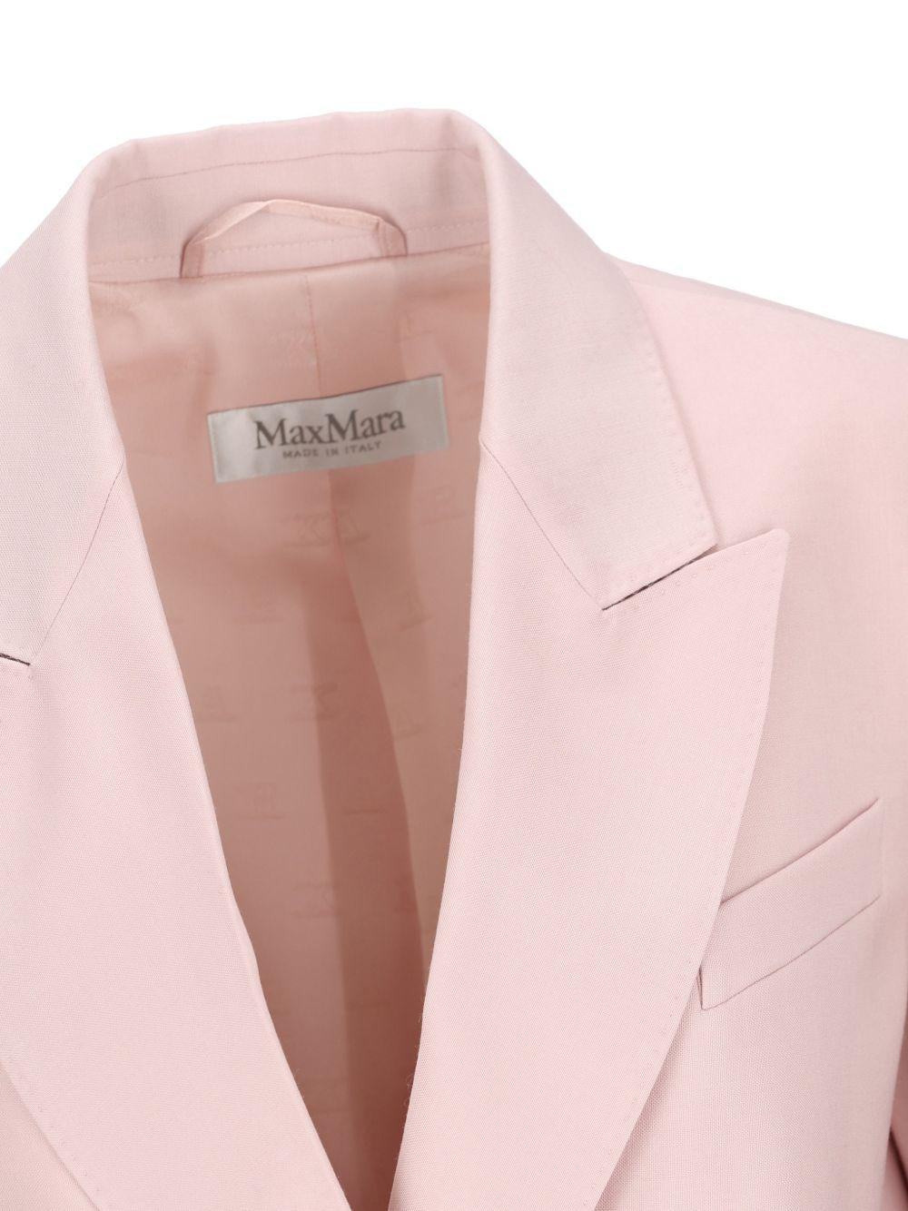 Blazer doppiopetto in lana, mohair e seta ombrosa in rosa Maxmara - donna 