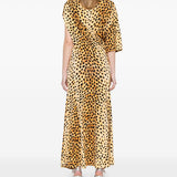 Abito lungo con stampa animalier Rabanne - donna 