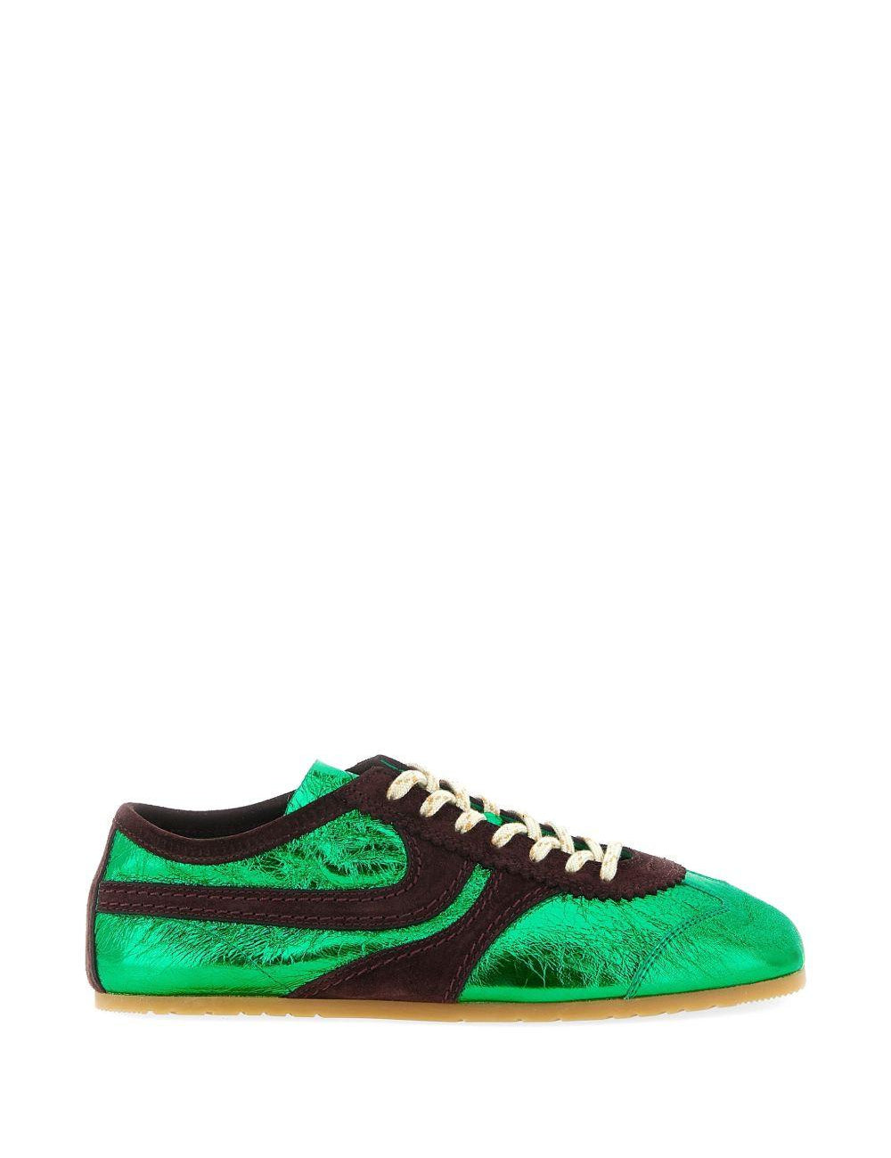 Sneakers in pelle  in verde Dries van noten - donna 