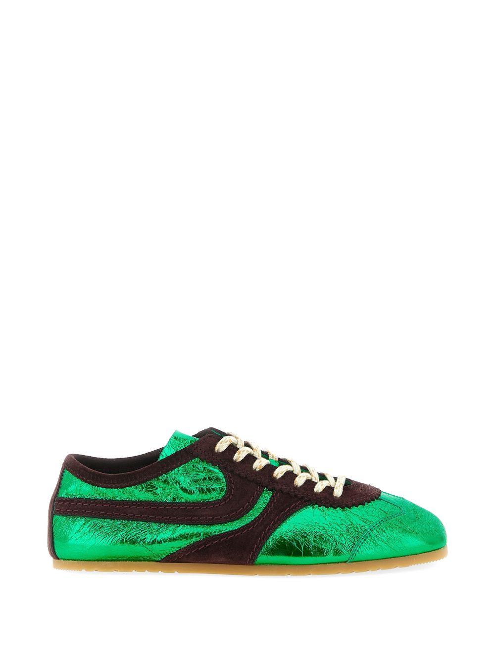 Sneakers in pelle  in verde Dries van noten - donna 