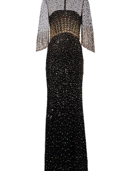 Abito lungo Kiya con decorazioni in lilla Jenny packham - donna 