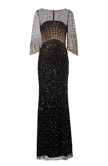 Abito lungo Kiya con decorazioni in lilla Jenny packham - donna 