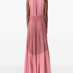 Abito lungo con scollo all'americana in rosa Lanvin - donna 