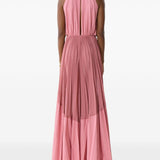 Abito lungo con scollo all'americana in rosa Lanvin - donna 