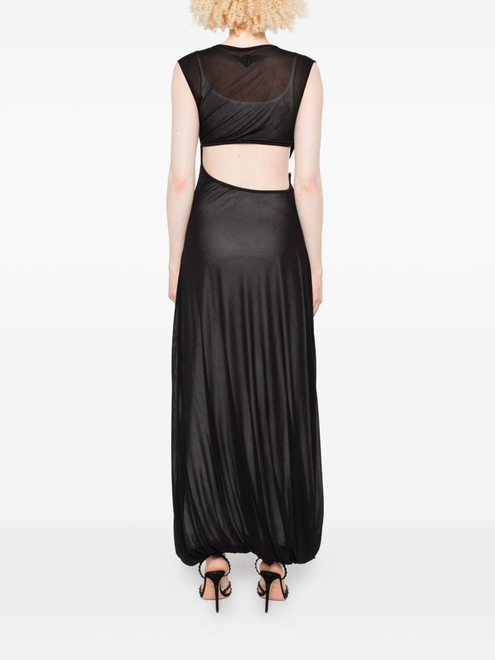 Abito lungo drappeggiato con dettaglio cut-out in nero Christopher Esber - donna 