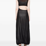 Abito lungo drappeggiato con dettaglio cut-out in nero Christopher Esber - donna 