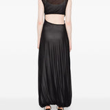 Abito lungo drappeggiato con dettaglio cut-out in nero Christopher Esber - donna 