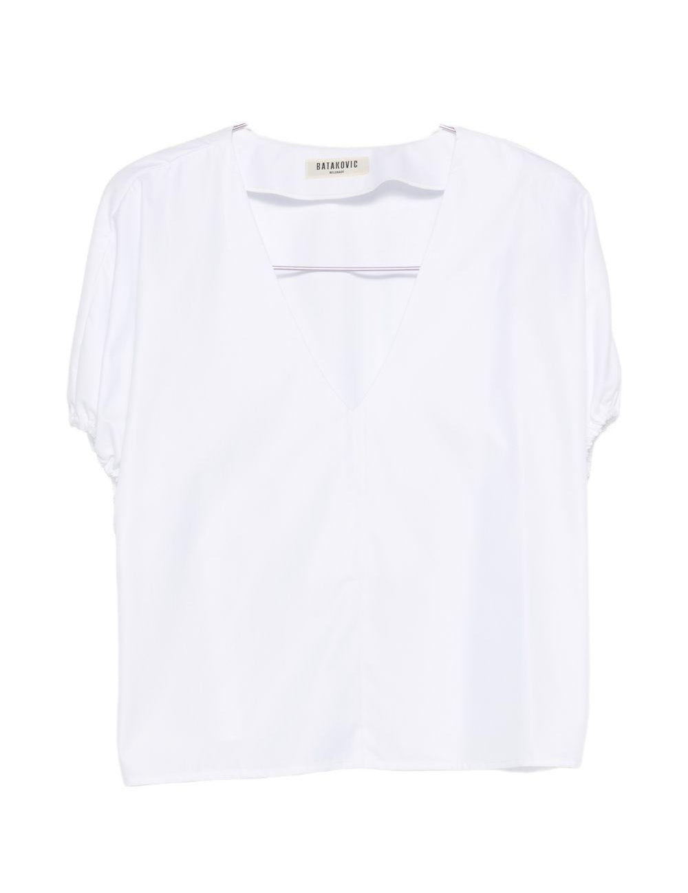 Top con scollo a v in cotone in bianco Batakovic - donna 