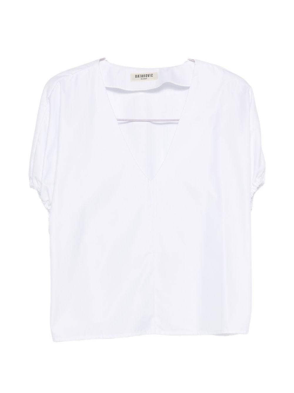 Top con scollo a v in cotone in bianco Batakovic - donna 