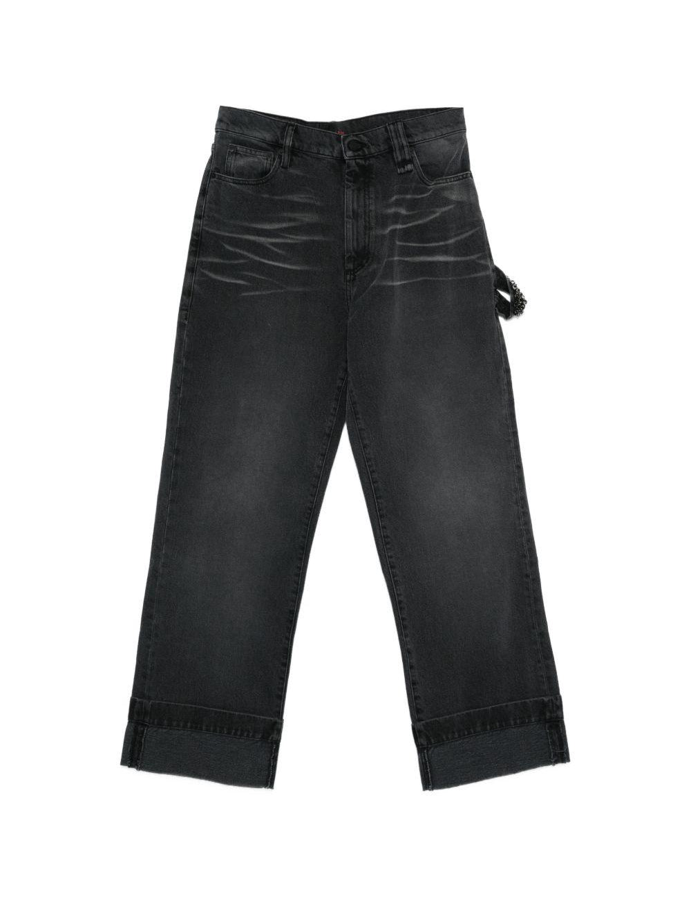 Jeans con risvolto in grigio Simone rocha - uomo 