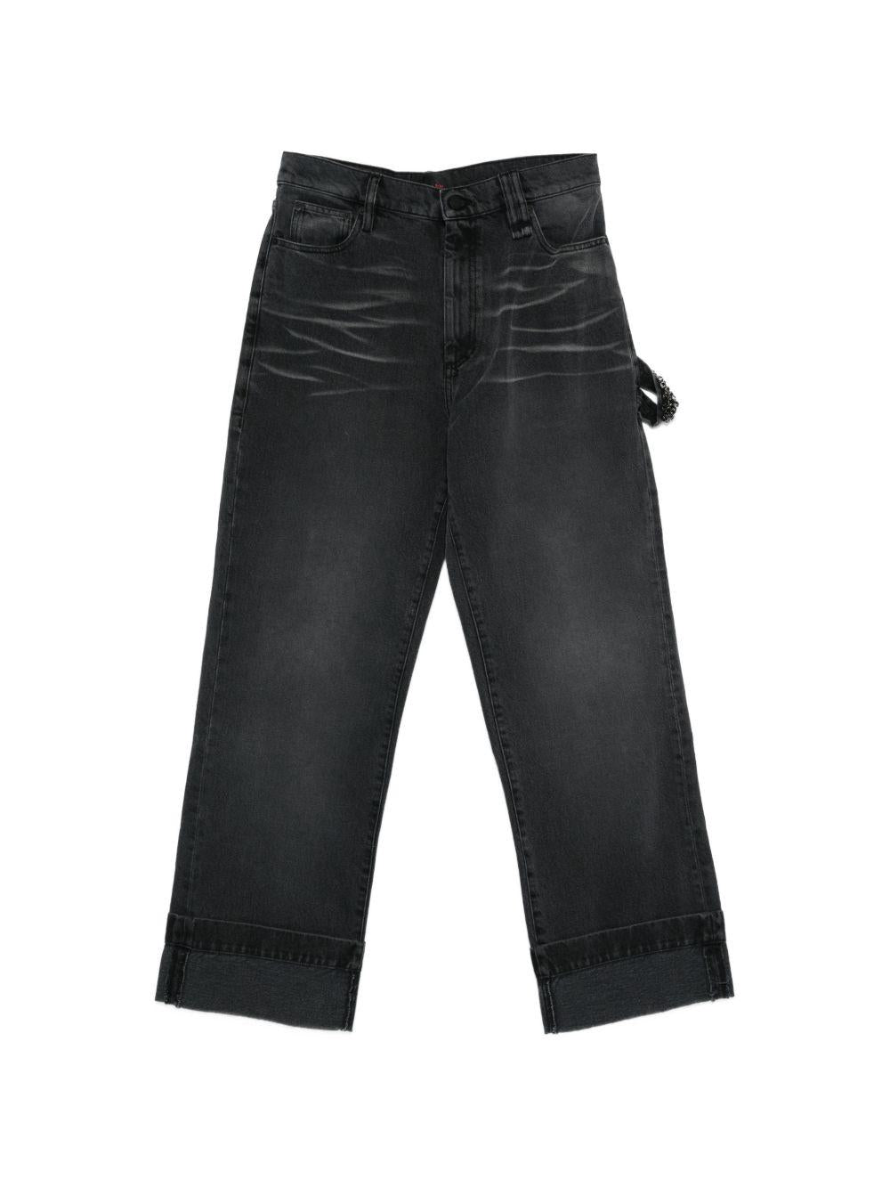 Jeans con risvolto in grigio Simone rocha - uomo 
