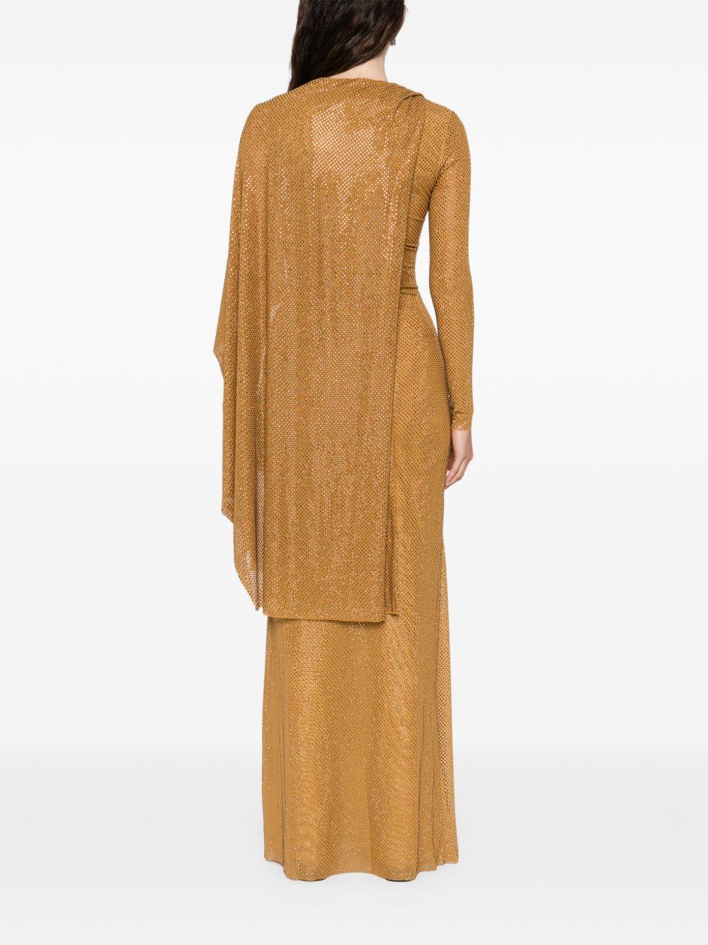 Abito lungo con strass in oro Self-Portrait - donna 