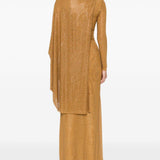 Abito lungo con strass in oro Self-Portrait - donna 