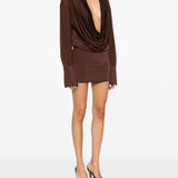 Miniabito drappeggiato a maniche lunghe Lilia in marrone The andamane - donna 