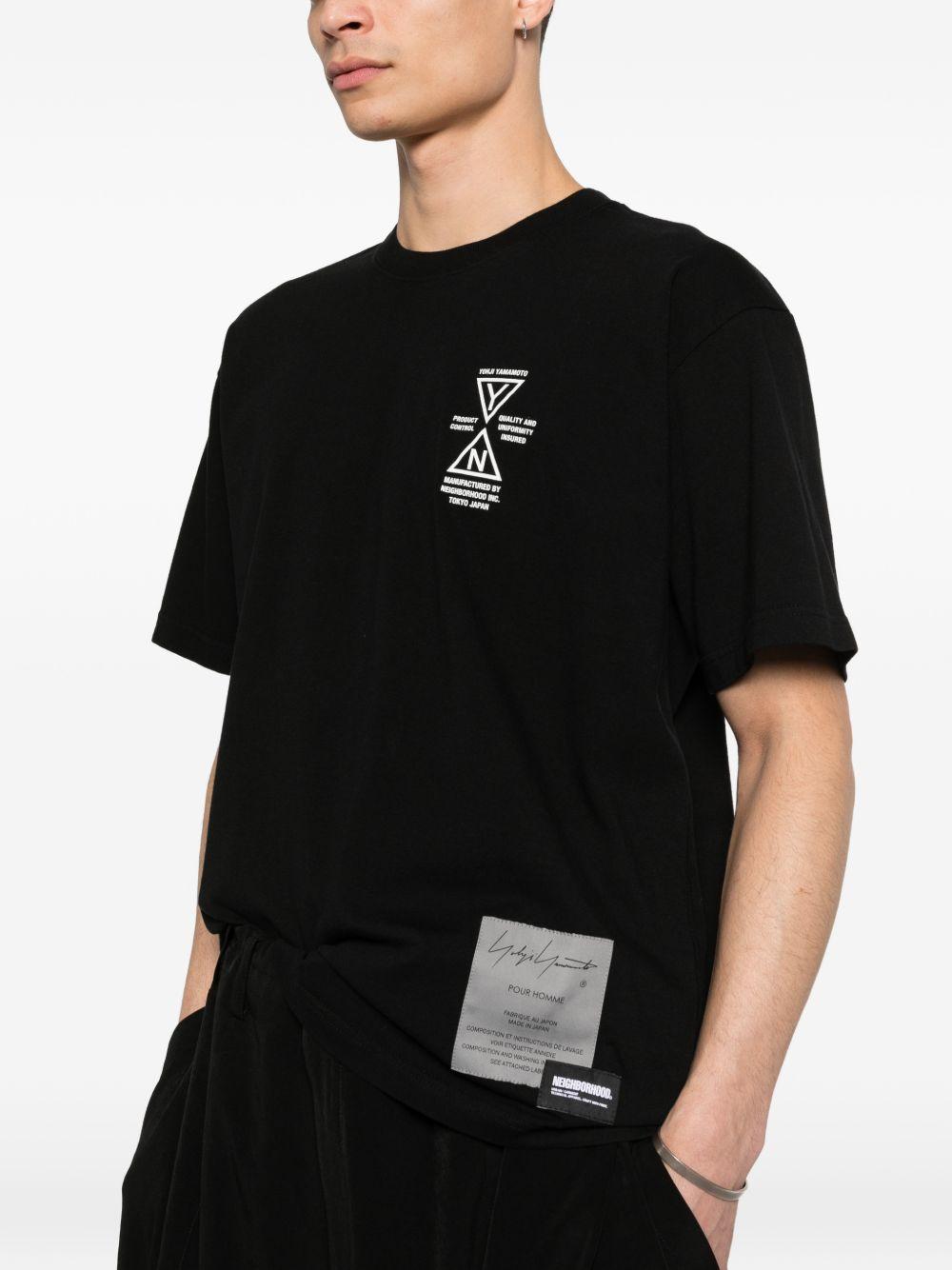 T-shirt a maniche corte in nero Yohji yamamoto - uomo 