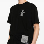 T-shirt a maniche corte in nero Yohji yamamoto - uomo 