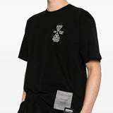 T-shirt a maniche corte in nero Yohji yamamoto - uomo 