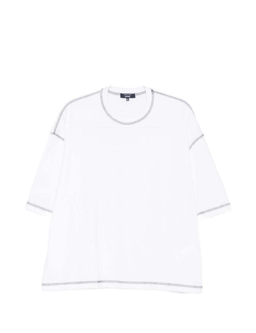 T-shirt dalla vestibilità ampia con cuciture a contrasto in bianco Comme des garcons homme - uomo 