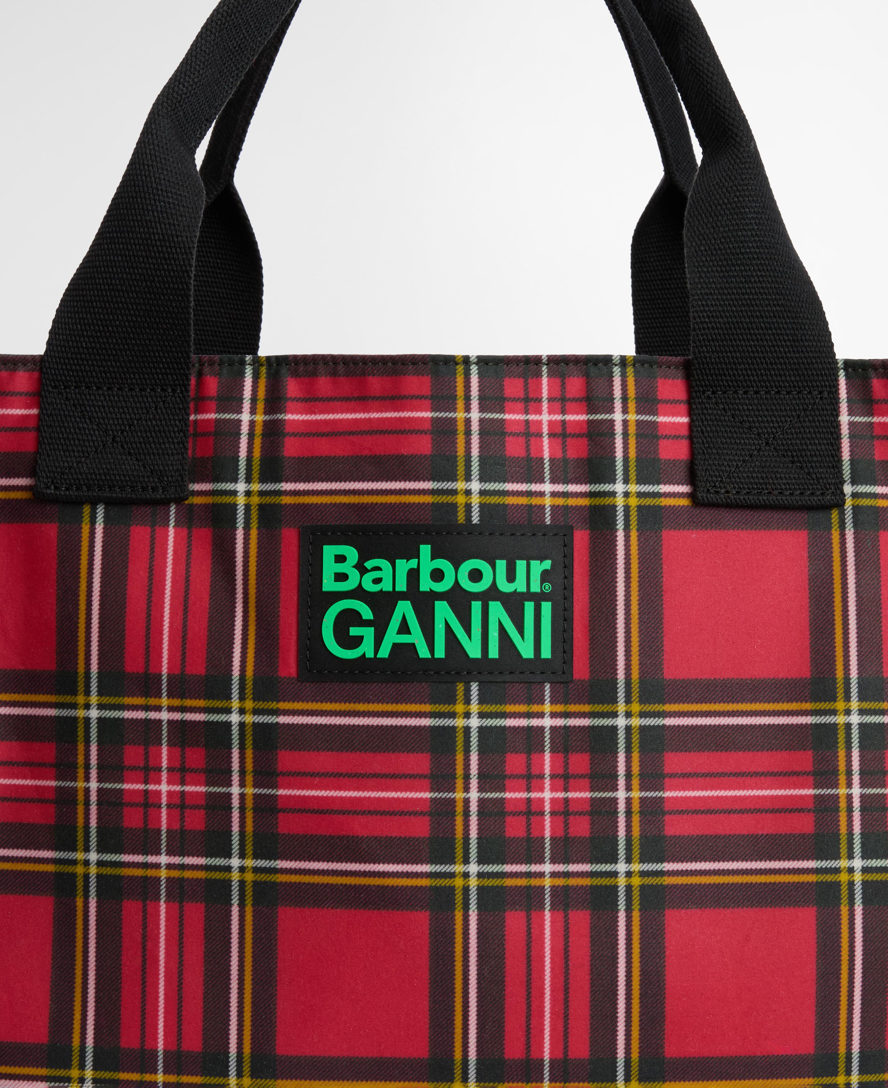 Borsa a quadri in rosso e nero 