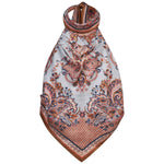 Top in seta stampa floreale blu 