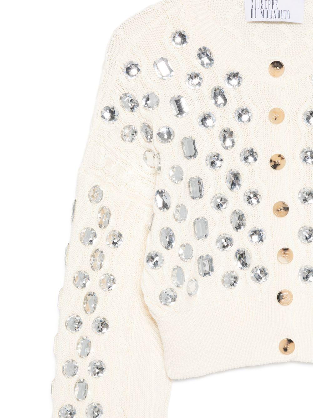 Cardigan corto con decorazione in avorio Giuseppe Di Morabito - donna 