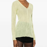 Top a maniche lunghe con design plissettato in verde lime Issey miyake  - donna 
