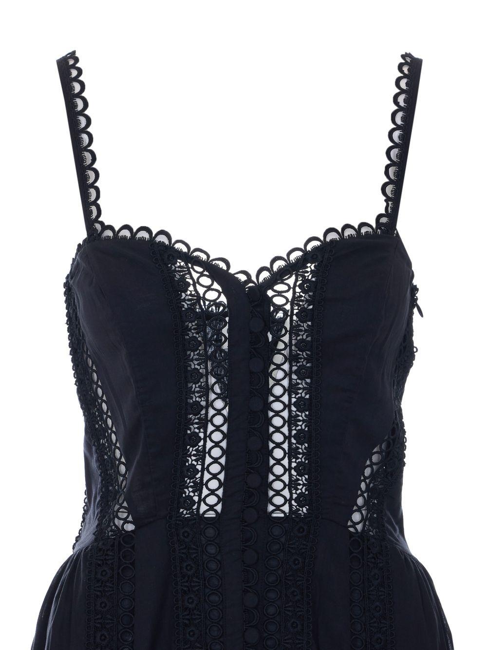 Abito con inserti in pizzo dafelle in nero Charo ruiz ibiza 1989 - donna 