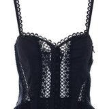 Abito con inserti in pizzo dafelle in nero Charo ruiz ibiza 1989 - donna 