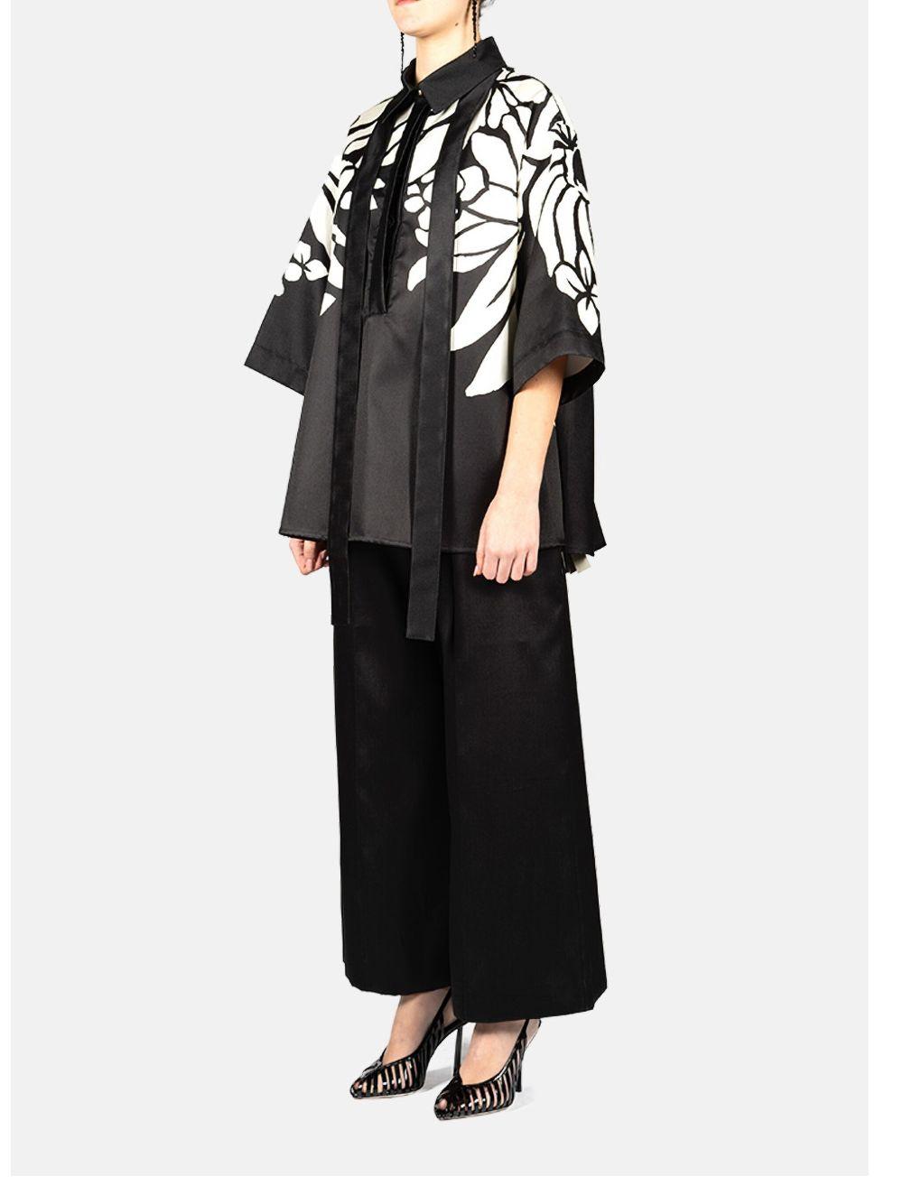 Blusa in mikado in nero e bianco Elie Saab - donna 
